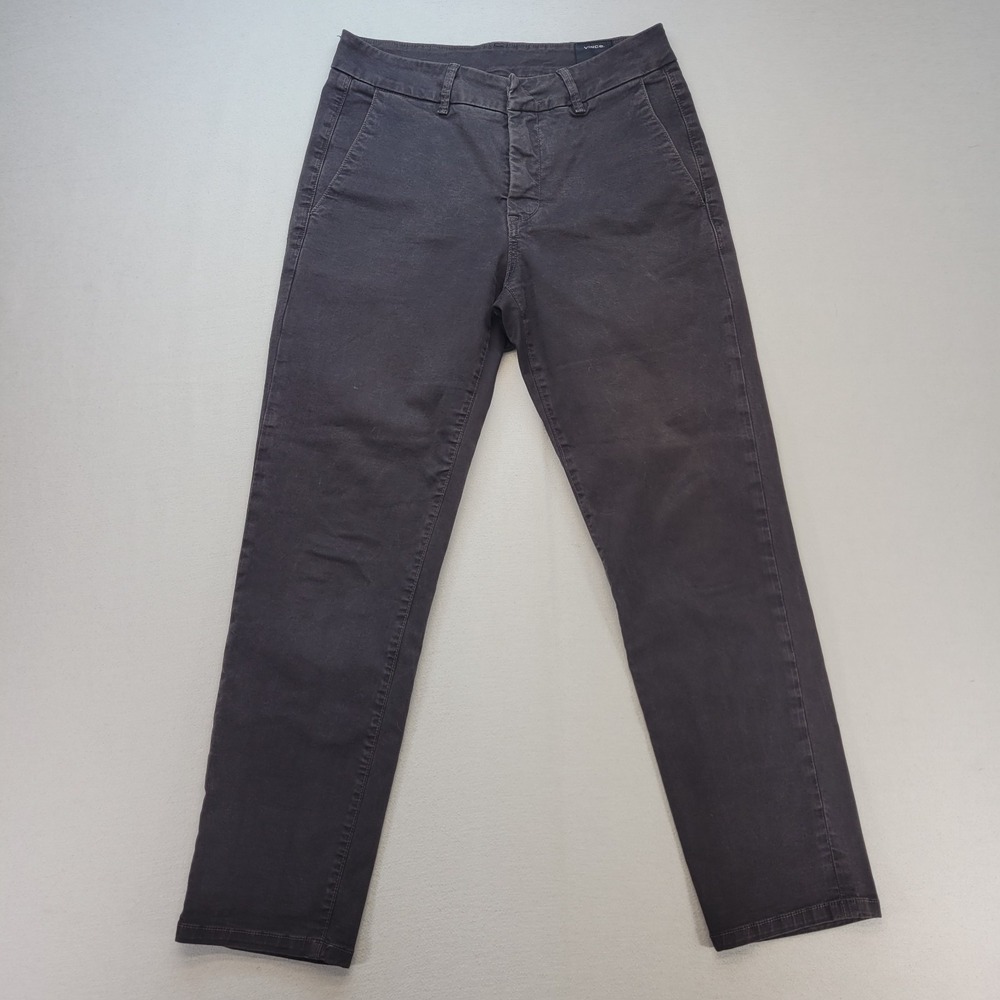 Vince Pants Womens 26 Gray Licorice Classic Chino Tapered Mid Rise Office
